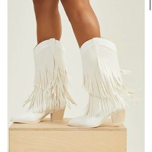 Brand new fringe boots